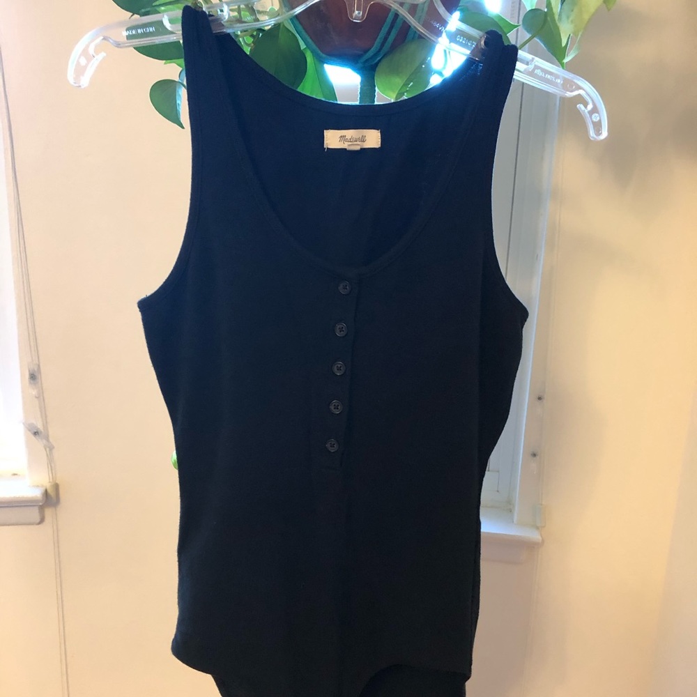 Madewell black Indie Henley Bodysuit